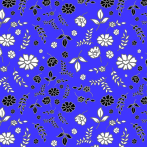 Mimi's Fleurs de Chintz #1 - cobalt blue, medium