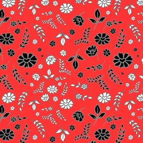 Mimi's Fleurs de Chintz #2 - chilli red, medium