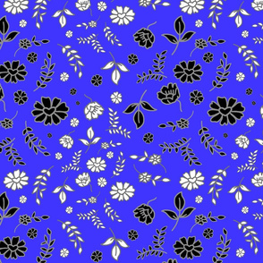 Mimi's Fleurs de Chintz #2 - cobalt blue, medium