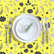 Mimi's Fleurs de Chintz #2 - lemon yellow, medium