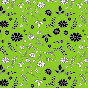 Mimi's Fleurs de Chintz #2 - avocado green, medium