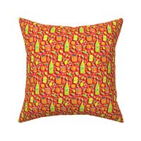 Lively Citrus Bounty - on coral red 