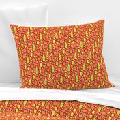 Lively Citrus Bounty - on coral red 