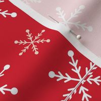 Christmas snowflakes red white