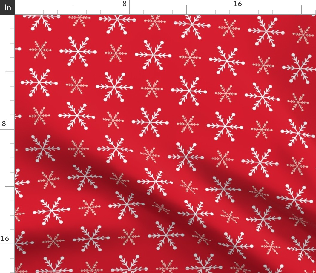 Christmas snowflakes red white