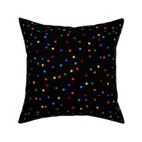 Multi-colored Rainbow Dots on Black (larger)