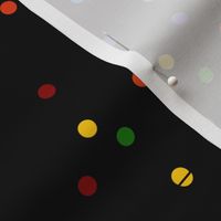 Multi-colored Rainbow Dots on Black (larger)