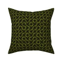 Truchet dark lines - curved abstract yellow-green-black small
