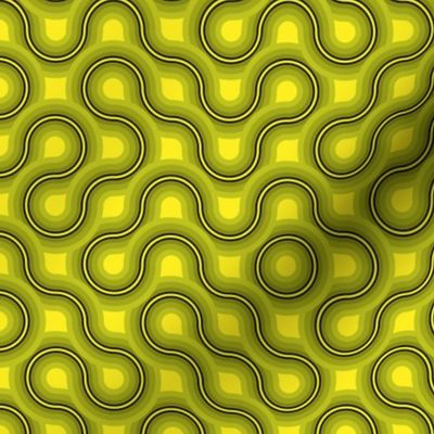 Truchet - curved abstract yellow-green small