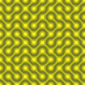 Truchet - curved abstract yellow-green small