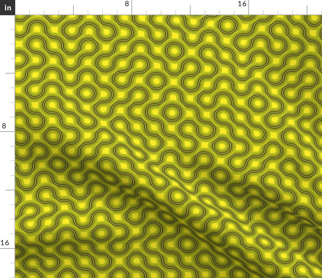 Truchet - curved abstract yellow-green small