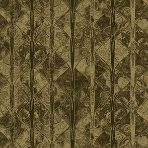 Dark sepia dragon scale brocade by Su_G