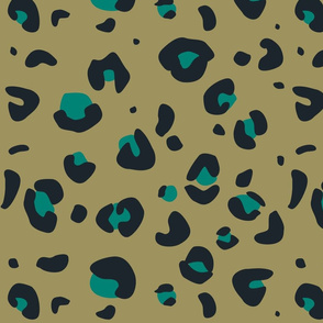 Navy on green leopard