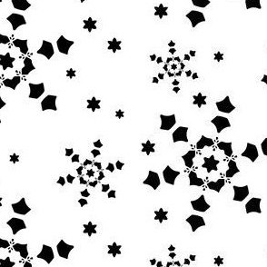 Snowflakes in black Andy white