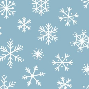 Nutcracker Snowflakes on pale blue