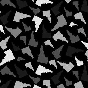 Idaho State Shape Pattern Black and White