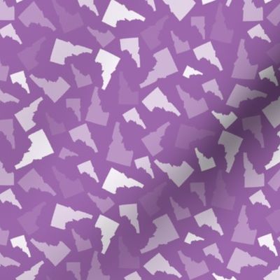 Idaho State Shape Pattern Purple and White