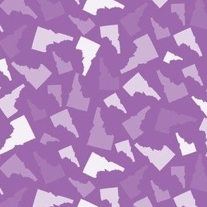 Idaho State Shape Pattern Purple and White