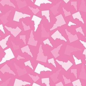 Idaho State Shape Pattern Pink and White