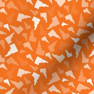 Idaho State Shape Pattern Orange and White