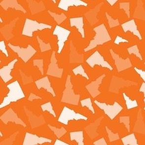 Idaho State Shape Pattern Orange and White