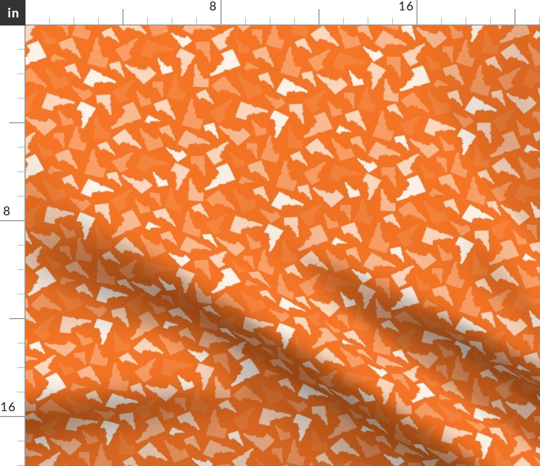 Idaho State Shape Pattern Orange and White