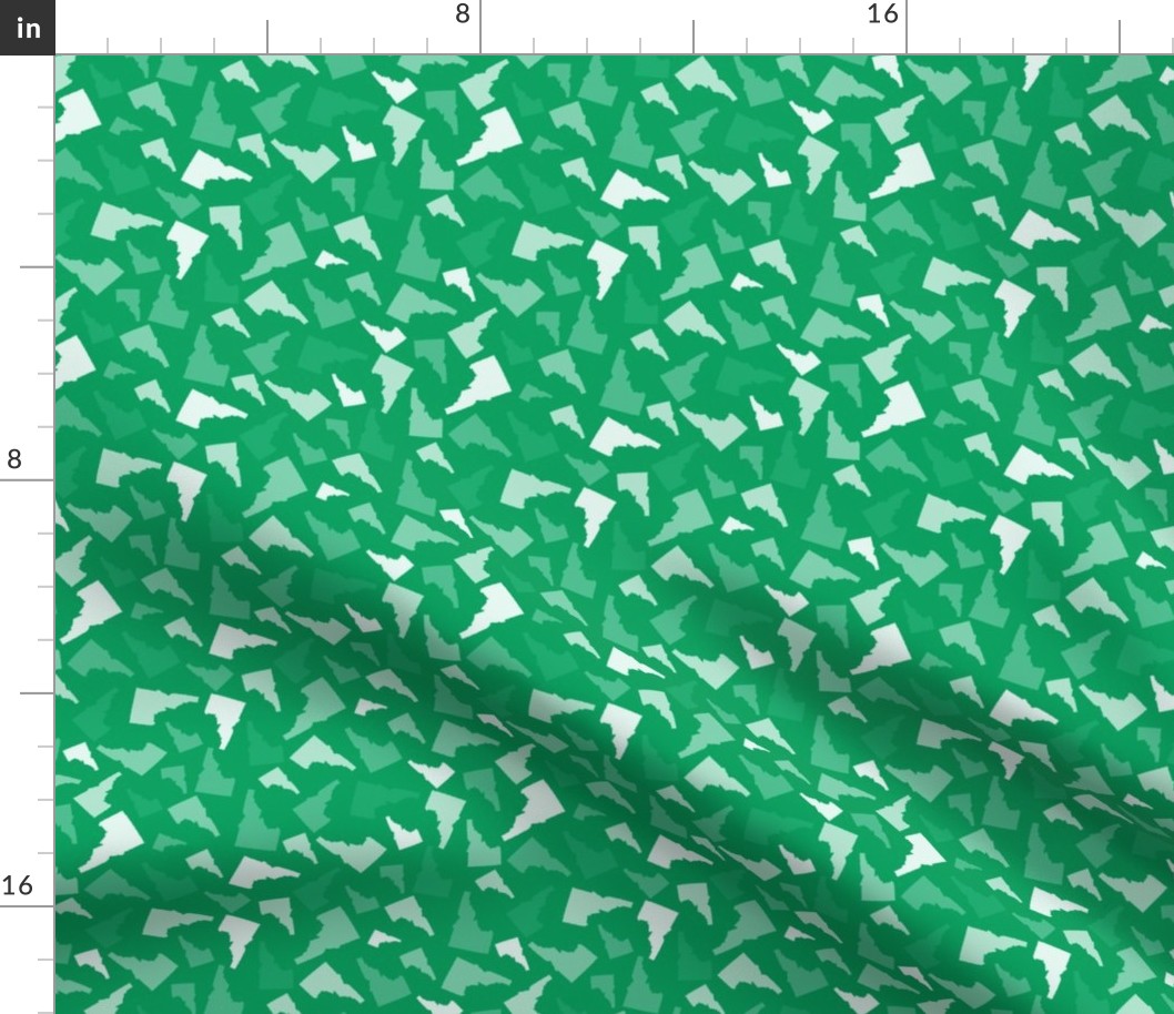 Idaho State Shape Pattern Green and White