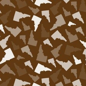 Idaho State Shape Pattern Brown and White