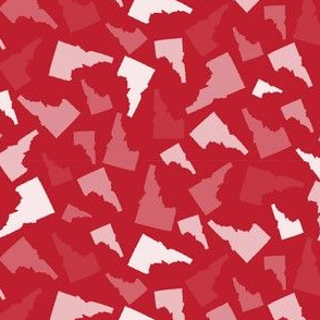 Idaho State Shape Outline Pattern Red 2-01