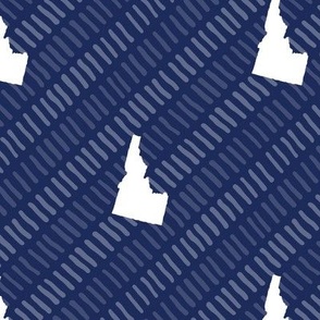 Idaho State Shape Pattern Navy and White Stripes
