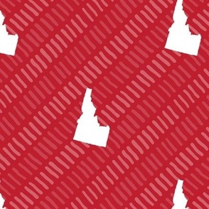 Idaho State Shape Pattern Red and White Stripes