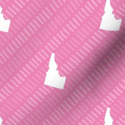 Idaho State Shape Pattern Pink and White Stripes