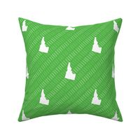 Idaho State Shape Pattern Light Green and White Stripes