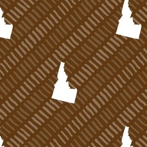 Idaho State Shape Pattern Brown and White Stripes