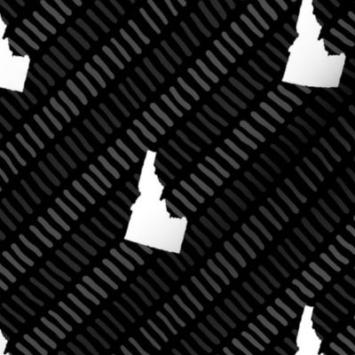 Idaho State Shape Pattern Black and White Stripes