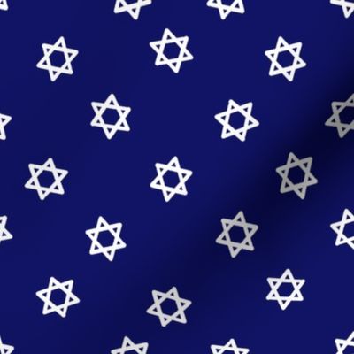 star of david fabric - jewish fabric, hanukkah fabric, - navy