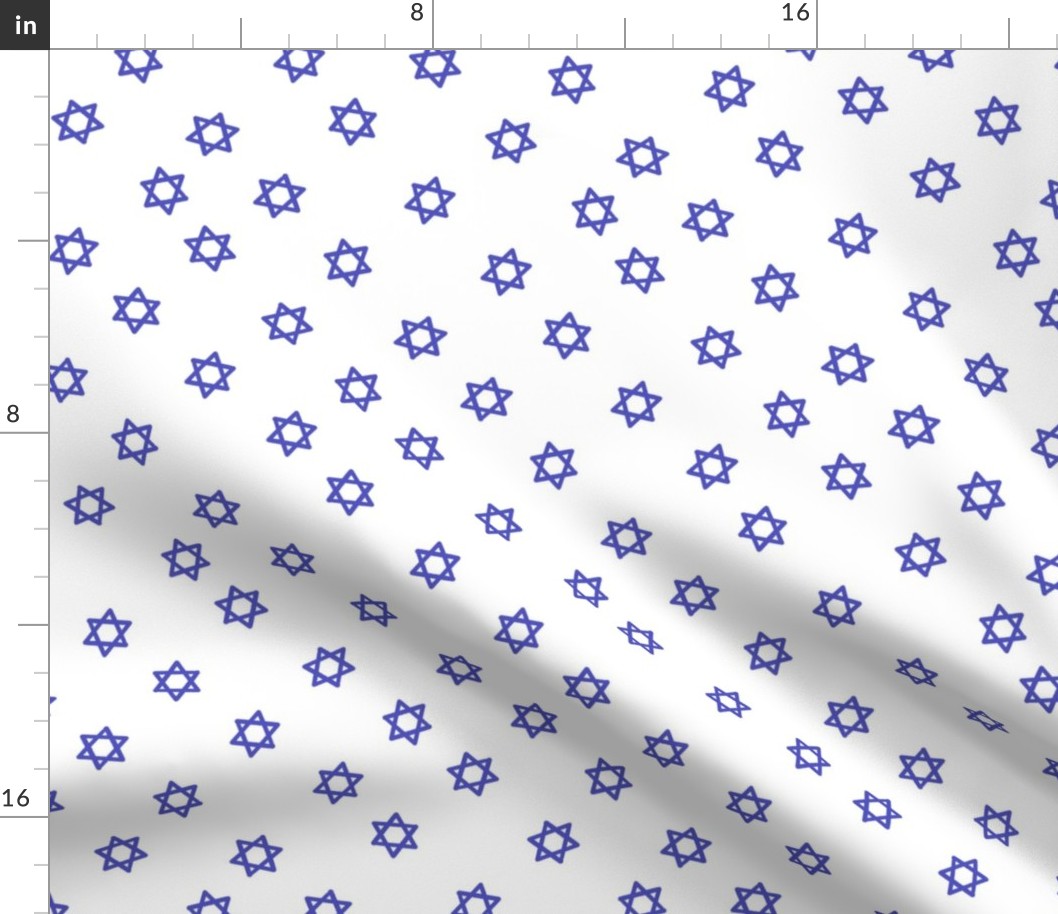star of david fabric - jewish fabric, hanukkah fabric, -white