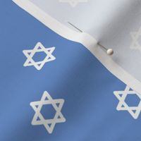 star of david fabric - jewish fabric, hanukkah fabric, - blue