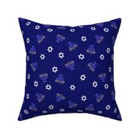 hanukkah fabric - blue fabric, jewish fabric, star of David fabric - navy