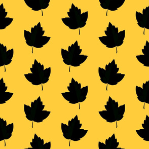 Black & Yellow Leaf Silhouettes (Large Size)