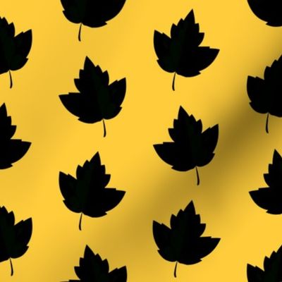 Black & Yellow Leaf Silhouettes (Medium Size)