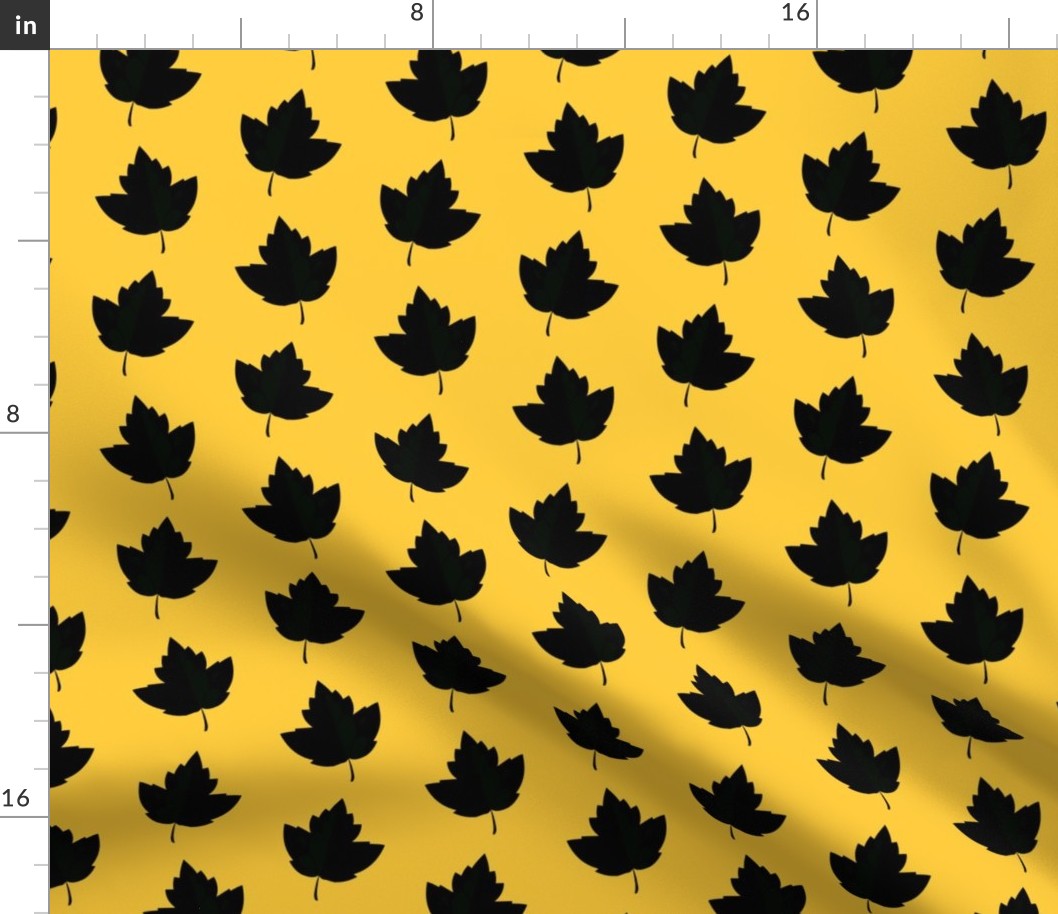 Black & Yellow Leaf Silhouettes (Medium Size)