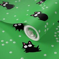 Black Cats are Lucky - Green