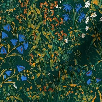 The Unicorn Is In Captivity ~ Floral Tapestry ~ Fleurs de Lynn  