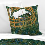 The Unicorn Is In Captivity ~ Floral Tapestry ~ Fleurs de Lynn  ~ Reverse