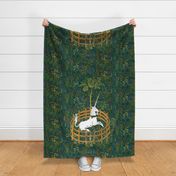 The Unicorn Is In Captivity ~ Floral Tapestry ~ Fleurs de Lynn  ~ Reverse