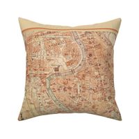 Rome map, antique - large FQ, tea towel