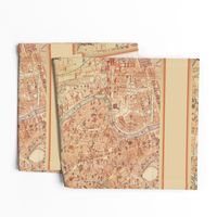 Rome map, antique - large FQ, tea towel