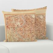 Rome map, antique - large FQ, tea towel