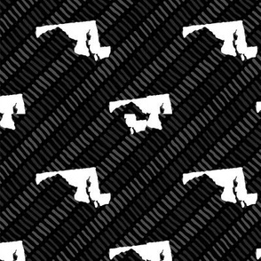 Maryland State Shape Pattern Black and White Stripes